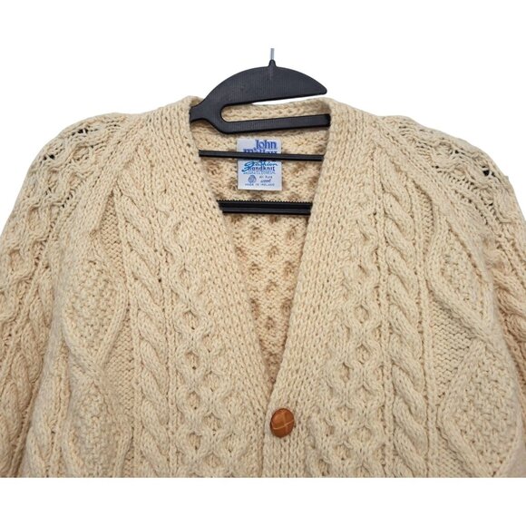 Vintage John Molloy Irish Wool Aran Cable Knit Cardigan - Picture 3 of 11
